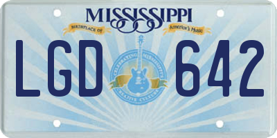 MS license plate LGD642