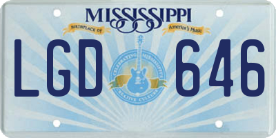 MS license plate LGD646