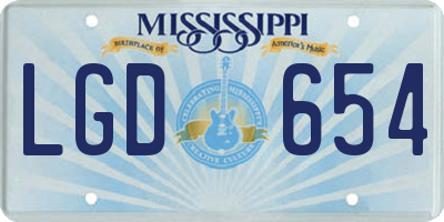 MS license plate LGD654