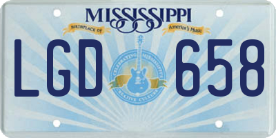 MS license plate LGD658