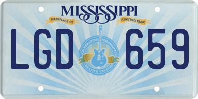 MS license plate LGD659