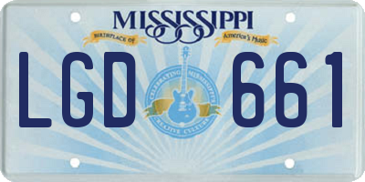 MS license plate LGD661