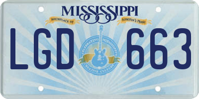 MS license plate LGD663