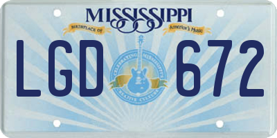 MS license plate LGD672