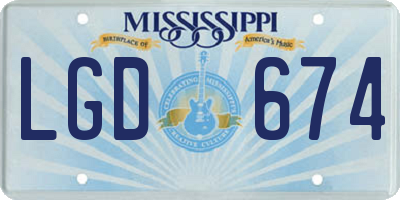 MS license plate LGD674