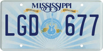 MS license plate LGD677