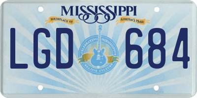 MS license plate LGD684