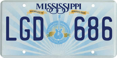 MS license plate LGD686