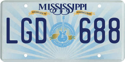 MS license plate LGD688
