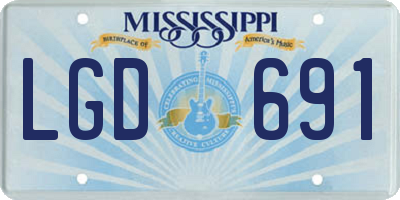 MS license plate LGD691