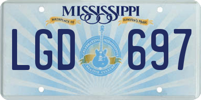 MS license plate LGD697