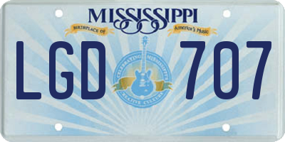 MS license plate LGD707