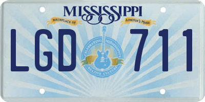 MS license plate LGD711