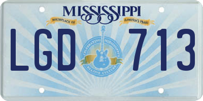 MS license plate LGD713