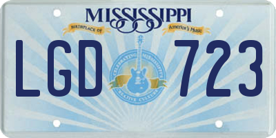 MS license plate LGD723