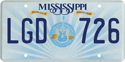MS license plate LGD726