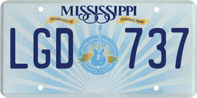 MS license plate LGD737