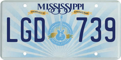 MS license plate LGD739
