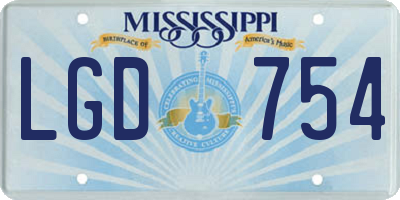 MS license plate LGD754