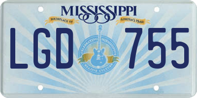 MS license plate LGD755
