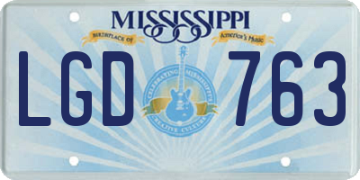 MS license plate LGD763
