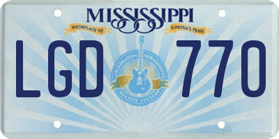 MS license plate LGD770