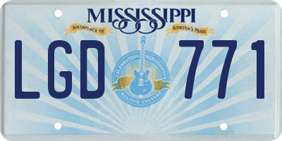 MS license plate LGD771