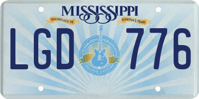 MS license plate LGD776
