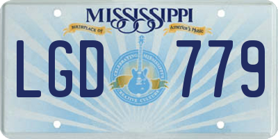 MS license plate LGD779