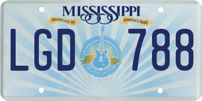 MS license plate LGD788