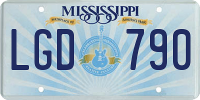 MS license plate LGD790