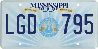 MS license plate LGD795