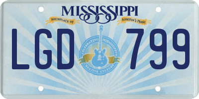 MS license plate LGD799