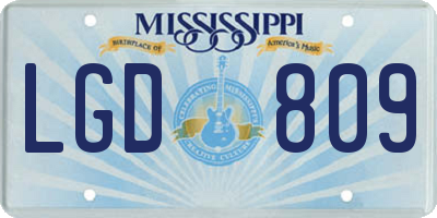 MS license plate LGD809