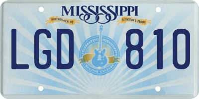 MS license plate LGD810