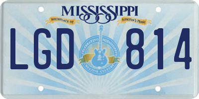 MS license plate LGD814