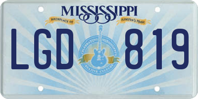 MS license plate LGD819