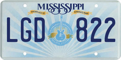 MS license plate LGD822