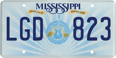 MS license plate LGD823
