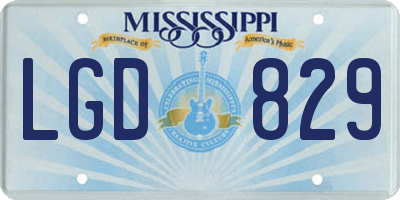 MS license plate LGD829