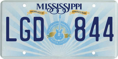 MS license plate LGD844