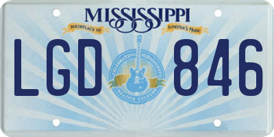 MS license plate LGD846