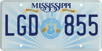 MS license plate LGD855