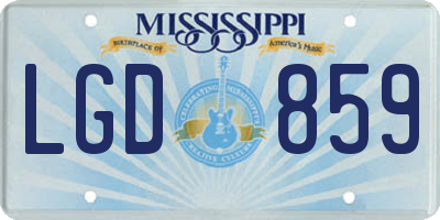 MS license plate LGD859