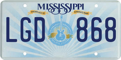 MS license plate LGD868