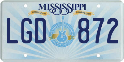 MS license plate LGD872