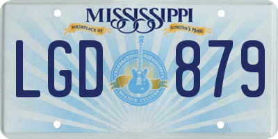 MS license plate LGD879