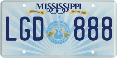 MS license plate LGD888
