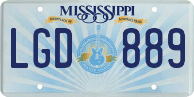 MS license plate LGD889