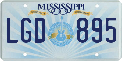 MS license plate LGD895